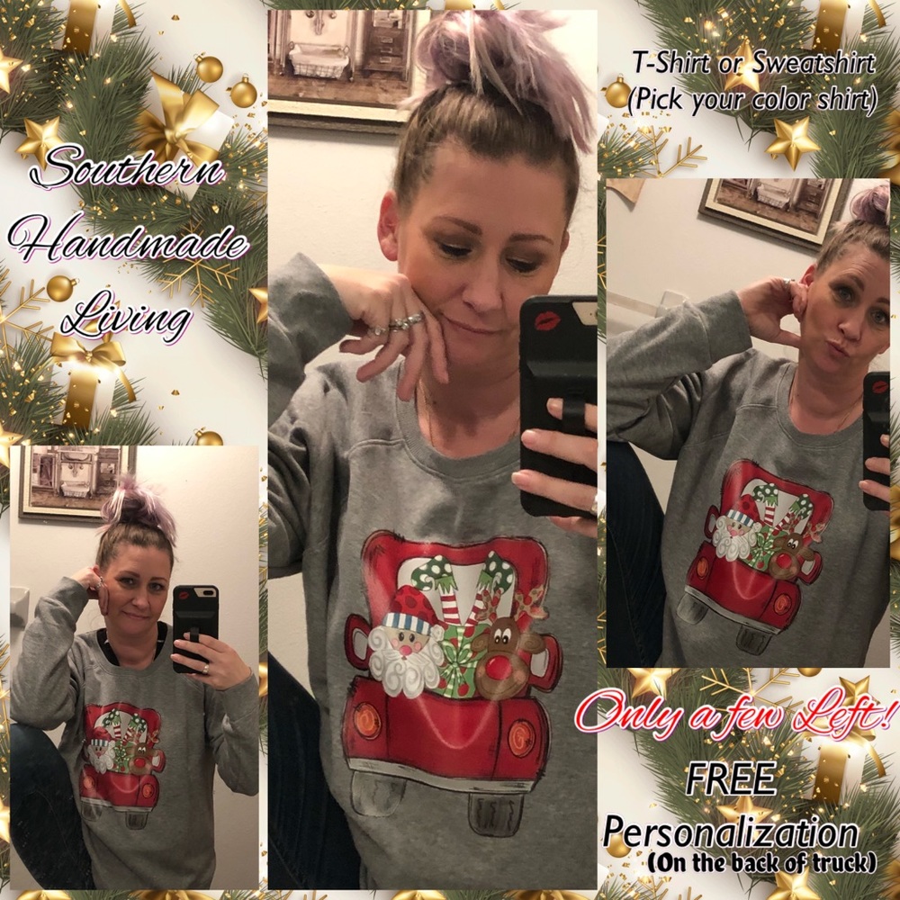 Red truck Christmas sweatshirt